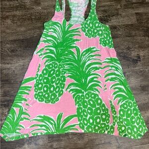Lilly Pulitzer Green Pink Scoop Neck Sundress
